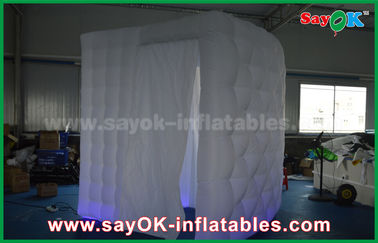 Inflatable Photo Booth Enclosure 2.4 X 2.4 X 2.4m White Inflatable Mobile Photo Booth Enclosure Cube With Led Lighting