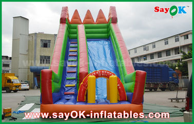 Inflatable Slippery Slide Safety PVC Tarpaulin Inflatable Bouncer Slide Yellow / Green Color For Playing