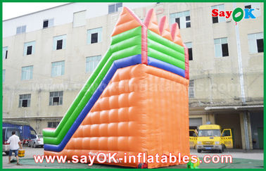 Inflatable Slippery Slide Safety PVC Tarpaulin Inflatable Bouncer Slide Yellow / Green Color For Playing