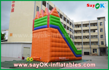 Inflatable Slippery Slide Safety PVC Tarpaulin Inflatable Bouncer Slide Yellow / Green Color For Playing