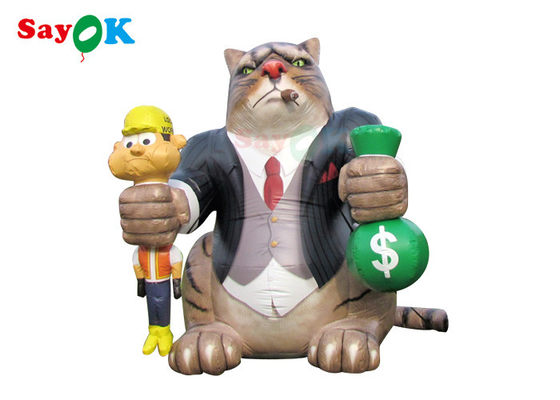 Outdoor 25ft Giant Advertising Inflatable Cat Blow Up Model Decoration Cartoon Characters For Birthday Parties