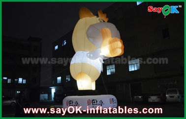 Advertising 10m Giant Oxford Cow Inflatable Cartoon White Color With Led Light Cartoon Characters For Birthday Parties