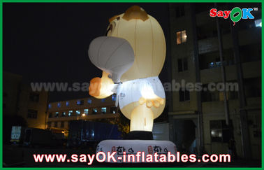 Advertising 10m Giant Oxford Cow Inflatable Cartoon White Color With Led Light Cartoon Characters For Birthday Parties