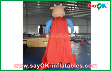 Inflatable Advertising Balloons Blue / Red Inflatable Superman Cow Customized Animal Character Inflatable Model