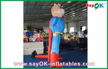 Inflatable Advertising Balloons Blue / Red Inflatable Superman Cow Customized Animal Character Inflatable Model