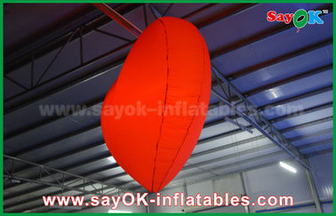 1.5m Romantic Led Lighting Red Heart Outdoor Inflatable Decorations For Wedding