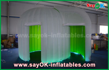 Green Background Inflatable Photo Booth Enclosure Double - Deck Photo Booth Tent