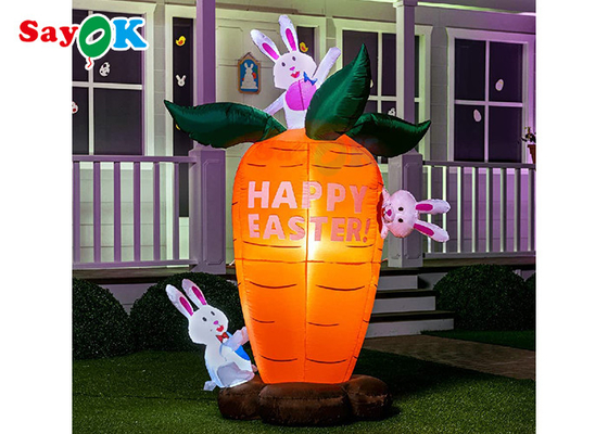 Garden Easter Inflatable Holiday Decorations Party Carrots And Cute Rabbit