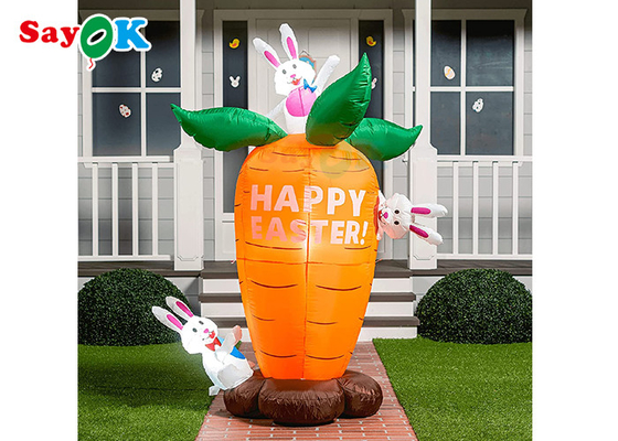 Garden Easter Inflatable Holiday Decorations Party Carrots And Cute Rabbit