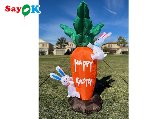 Home Inflatable Easter Yard Decorations With Carrots And Lovely Rabbits