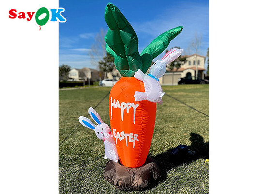 Home Inflatable Easter Yard Decorations With Carrots And Lovely Rabbits