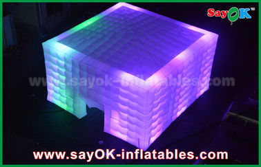 tent inflatable Outdoor PVC Coated Giant Cube Inflatable Tent With Color Change Light / Air Blower