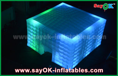 tent inflatable Outdoor PVC Coated Giant Cube Inflatable Tent With Color Change Light / Air Blower