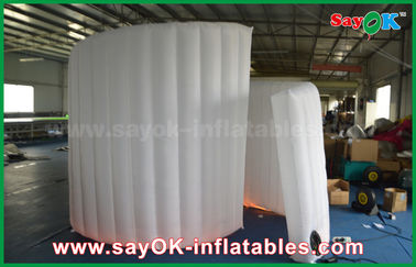 Party Photo Booth 210D Oxford Fabric Inflatable White Spiral Wall For Photo Booth Tent 1 Year Warranty