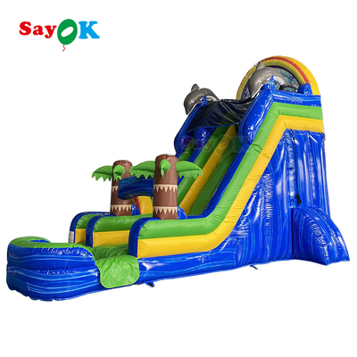 Outdoor Inflatable Slide Giant Commercial Adult Blow Up Water Slide Jumpers Bounce Logo Printing