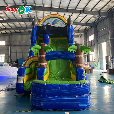 Outdoor Inflatable Slide Giant Commercial Adult Blow Up Water Slide Jumpers Bounce Logo Printing