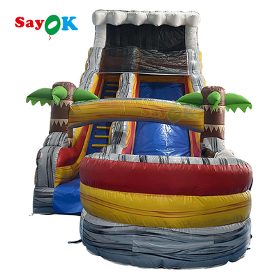 Wet Dry Inflatable Slide Fire Retardant Inflatable Bouncer Slide 9x3.4x5.5m For Playground