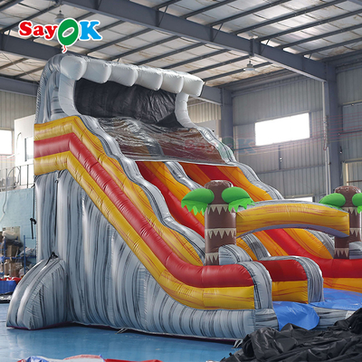 Wet Dry Inflatable Slide Fire Retardant Inflatable Bouncer Slide 9x3.4x5.5m For Playground