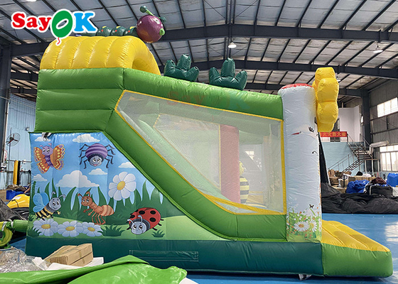 Tarpaulin Inflatable Bounce House Children Bouncer Castle Cartoon Ladybug Jumping Bed Slide