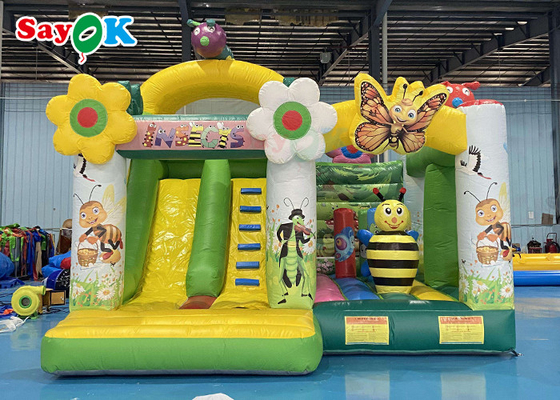 Tarpaulin Inflatable Bounce House Children Bouncer Castle Cartoon Ladybug Jumping Bed Slide