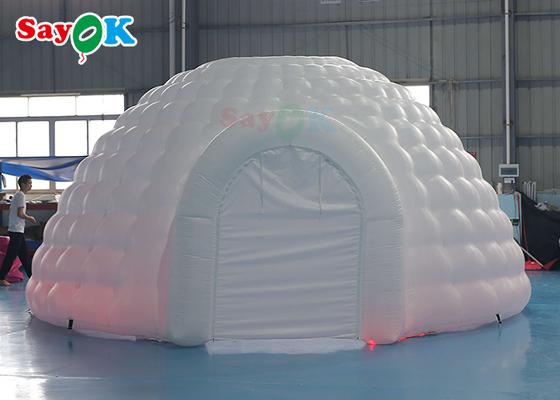 Pure White LED Inflatable Igloo Tent Round Dome For Disco Party Events