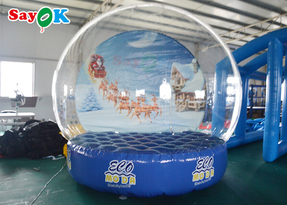 3m PVC Clear Dome Inflatable Bubble Tent Christmas Theme Snowman For Event Advertisement