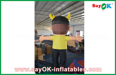 Oxford Cloth Inflatable Cartoon Characters Yellow Boy Children For Advertising