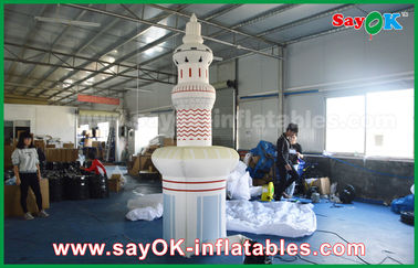 Islam Tower Custom Inflatable Products With White Oxford Cloth , 3m Height