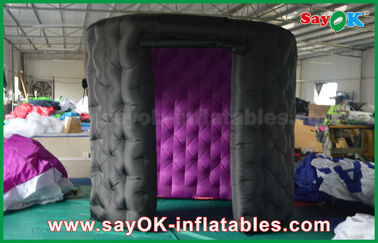 Photo Booth Decorations Fashionable Black Oval Inflatable Photo Booth Tent Rounded Igloo With 2 Doors