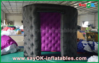 Photo Booth Decorations Fashionable Black Oval Inflatable Photo Booth Tent Rounded Igloo With 2 Doors