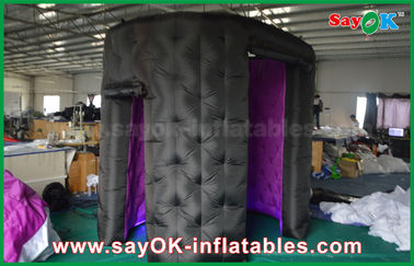 Photo Booth Decorations Fashionable Black Oval Inflatable Photo Booth Tent Rounded Igloo With 2 Doors