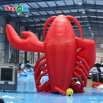 Giant Inflatable Cartoon Characters Lobster Model 4mH Red Colour Advertising Inflatable