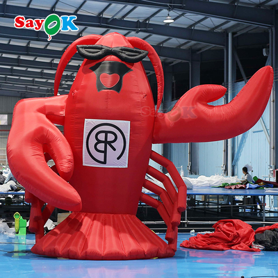 Giant Inflatable Cartoon Characters Lobster Model 4mH Red Colour Advertising Inflatable