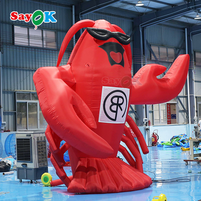 Giant Inflatable Cartoon Characters Lobster Model 4mH Red Colour Advertising Inflatable