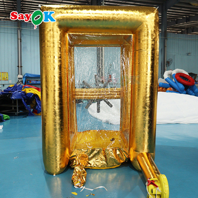 Gold Large Advertisng Inflatable Money Machine Crash Cube For Promotion