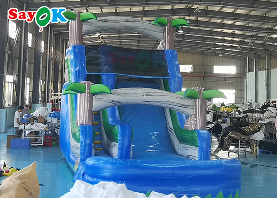Inflatable Water Slide Park Interesting Waterproof Commercial Inflatable Slide Coconut Tree Theme