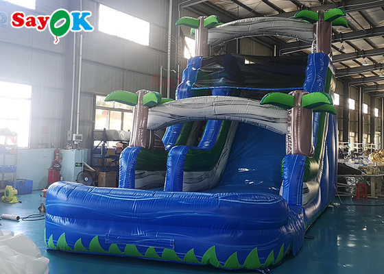 Inflatable Water Slide Park Interesting Waterproof Commercial Inflatable Slide Coconut Tree Theme