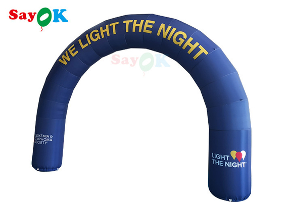 6x0.9x4.5m Blue Semicircle Inflatable Arch With Printed Pattern