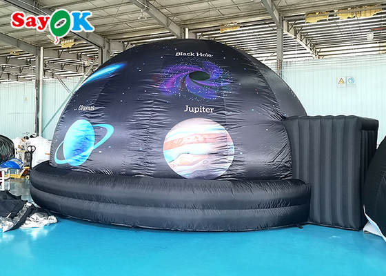 6m Printed Inflatable Planetarium Black Projection Dome Tent For Science Display