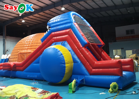 Inflatable Jumping Bouncer Commercial Inflatable Slides Pastel Rotating Obstacles Game Inflatable Water Slides For Kids