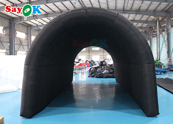 210D Oxford  Black Inflatable Tunnel Tent Multi Function For Activities Exhibitions