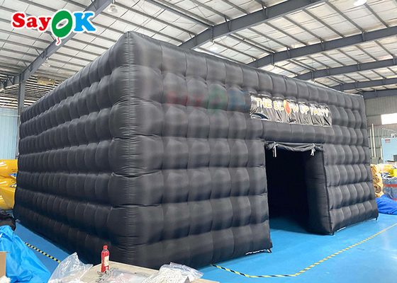 Inflatable Outdoor Tent Portable Disco Black House Cube Blow Up Nightclub Tent With Lighting Inflatable Party Tent