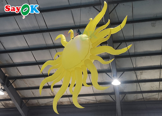 Portable Yellow Inflatable Lighting Decoration Sun Model Hanging