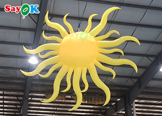 Portable Yellow Inflatable Lighting Decoration Sun Model Hanging