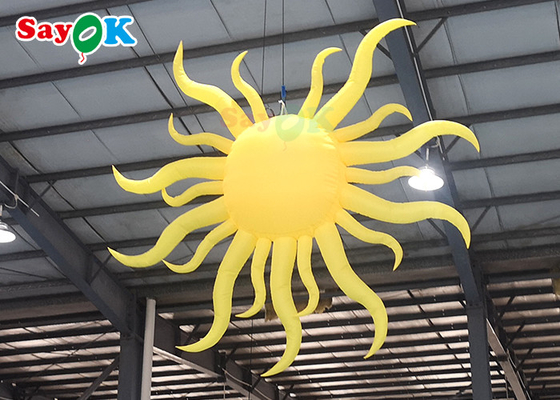 Portable Yellow Inflatable Lighting Decoration Sun Model Hanging