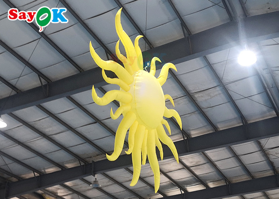 Portable Yellow Inflatable Lighting Decoration Sun Model Hanging