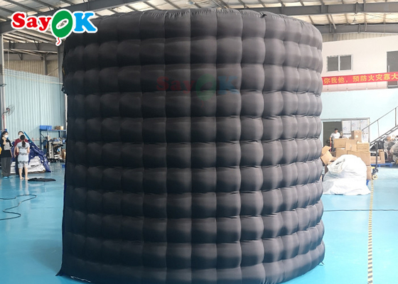 Warehouse Black Inflatable Oval Photo Booth Inflable Led Tent With Air Blower Attractive