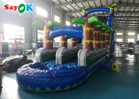 Giant Bouncy Slide OEM Funny Blow Up Palm Tree Water Slide Inflatable Jumpers Inflatable Bounce House With Slide
