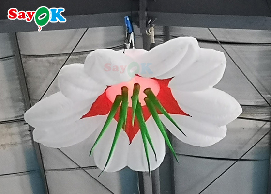 Customized Giant Inflatable Flower Hanging Wedding Inflables LED Flower Decoration