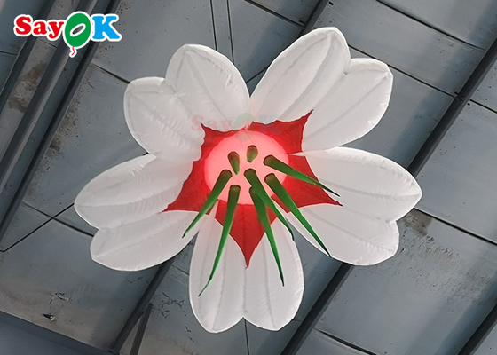 Customized Giant Inflatable Flower Hanging Wedding Inflables LED Flower Decoration